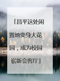 昌平这处闲置地变身大花园，成为校园崭新会客厅