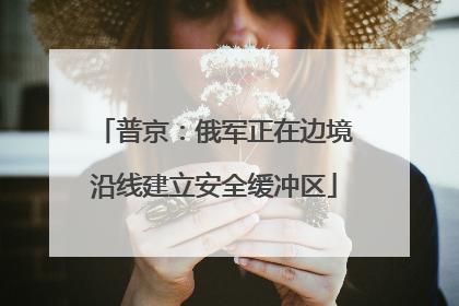 普京：俄军正在边境沿线建立安全缓冲区