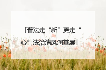 普法走“新”更走“心”法治清风润基层