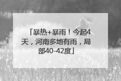 暴热+暴雨！今起4天，河南多地有雨，局部40-42度
