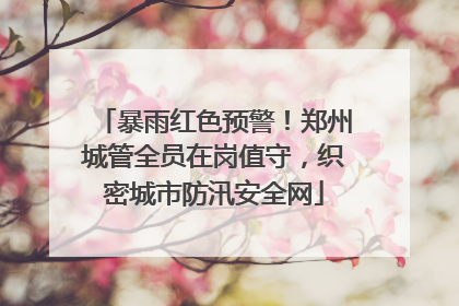 暴雨红色预警！郑州城管全员在岗值守，织密城市防汛安全网
