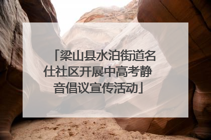 梁山县水泊街道名仕社区开展中高考静音倡议宣传活动