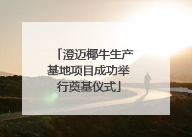 澄迈椰牛生产基地项目成功举行奠基仪式