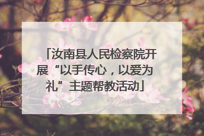 汝南县人民检察院开展“以手传心，以爱为礼”主题帮教活动