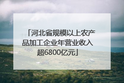 河北省规模以上农产品加工企业年营业收入超6800亿元