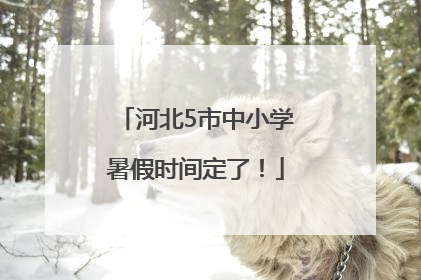 河北5市中小学暑假时间定了！