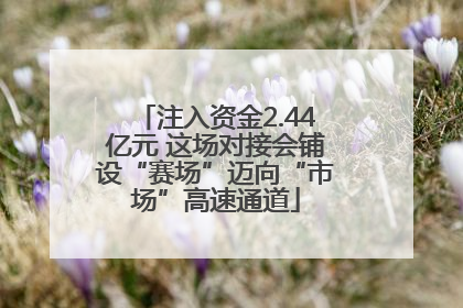 注入资金2.44亿元 这场对接会铺设“赛场”迈向“市场”高速通道