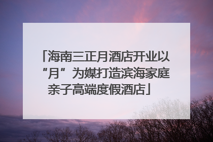 海南三正月酒店开业以“月”为媒打造滨海家庭亲子高端度假酒店