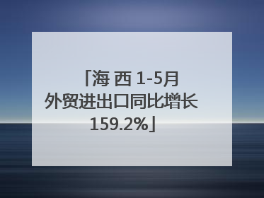 海 西 1-5月外贸进出口同比增长159.2%