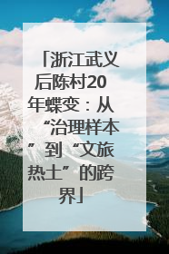 浙江武义后陈村20年蝶变：从“治理样本”到“文旅热土”的跨界