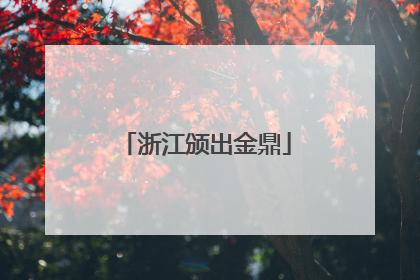 浙江颁出金鼎