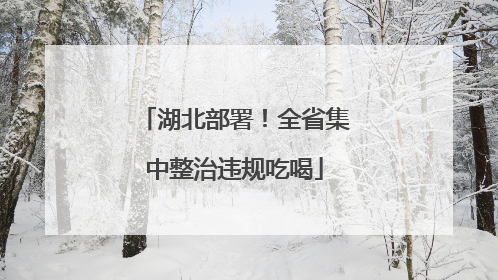 湖北部署！全省集中整治违规吃喝
