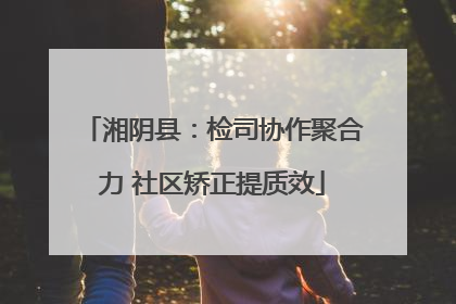 湘阴县：检司协作聚合力 社区矫正提质效