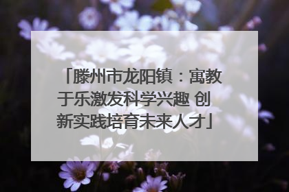 滕州市龙阳镇：寓教于乐激发科学兴趣 创新实践培育未来人才