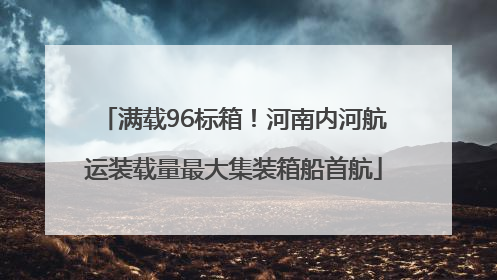 满载96标箱！河南内河航运装载量最大集装箱船首航
