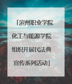 滨州职业学院化工与能源学院组织开展民法典宣传系列活动