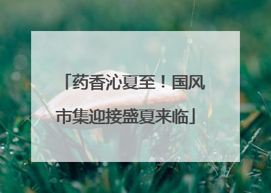 药香沁夏至！国风市集迎接盛夏来临