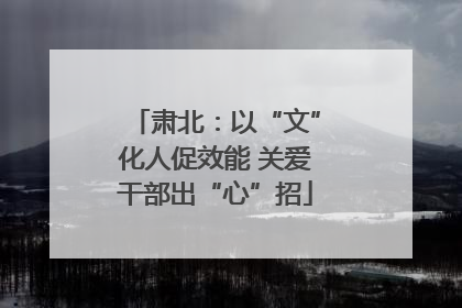 肃北：以“文”化人促效能 关爱干部出“心”招