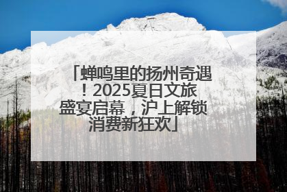 蝉鸣里的扬州奇遇！2025夏日文旅盛宴启幕，沪上解锁消费新狂欢