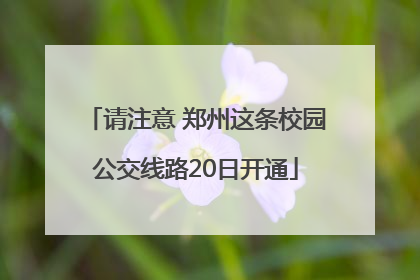 请注意 郑州这条校园公交线路20日开通