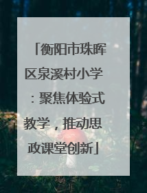 衡阳市珠晖区泉溪村小学：聚焦体验式教学，推动思政课堂创新