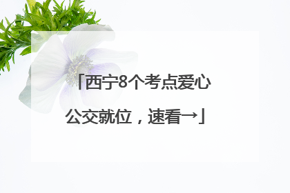 西宁8个考点爱心公交就位，速看→