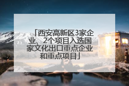 西安高新区3家企业、2个项目入选国家文化出口重点企业和重点项目