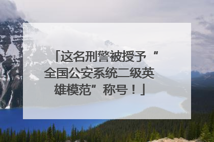 这名刑警被授予“全国公安系统二级英雄模范”称号！