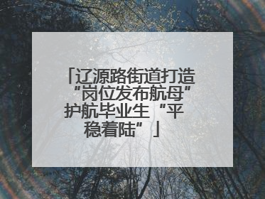 辽源路街道打造“岗位发布航母” 护航毕业生“平稳着陆”