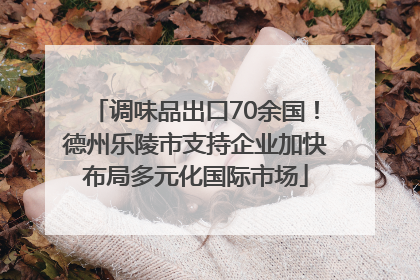 调味品出口70余国！德州乐陵市支持企业加快布局多元化国际市场