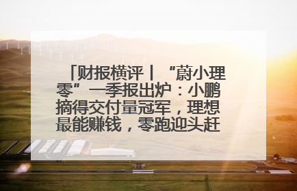 财报横评丨“蔚小理零”一季报出炉：小鹏摘得交付量冠军，理想最能赚钱，零跑迎头赶上，蔚来还在调整