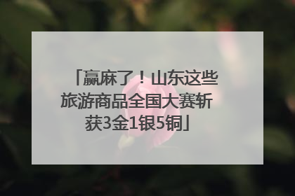 赢麻了！山东这些旅游商品全国大赛斩获3金1银5铜