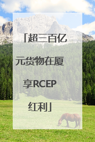 超三百亿元货物在厦享RCEP红利