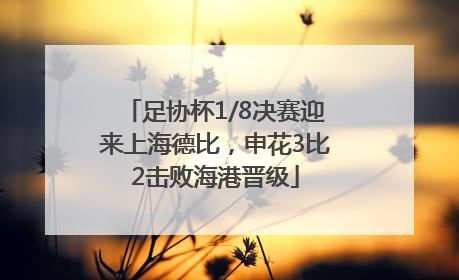 足协杯1/8决赛迎来上海德比，申花3比2击败海港晋级