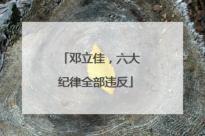 邓立佳，六大纪律全部违反