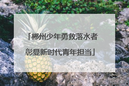 郴州少年勇救落水者 彰显新时代青年担当