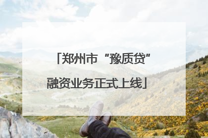 郑州市“豫质贷”融资业务正式上线