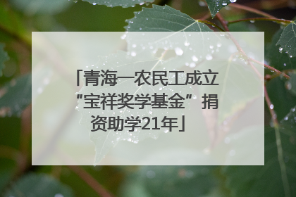 青海一农民工成立“宝祥奖学基金”捐资助学21年