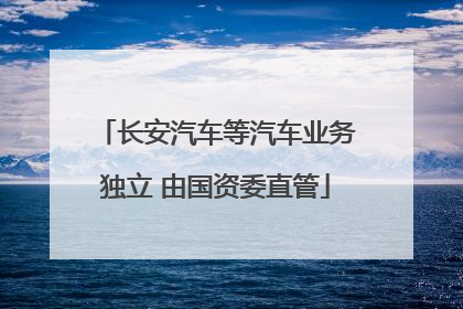 长安汽车等汽车业务独立 由国资委直管