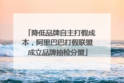 降低品牌自主打假成本，阿里巴巴打假联盟成立品牌抽检分盟