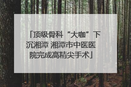 顶级骨科“大咖”下沉湘潭 湘潭市中医医院完成高精尖手术