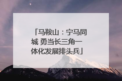 马鞍山：宁马同城 勇当长三角一体化发展排头兵