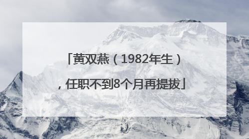 黄双燕（1982年生），任职不到8个月再提拔
