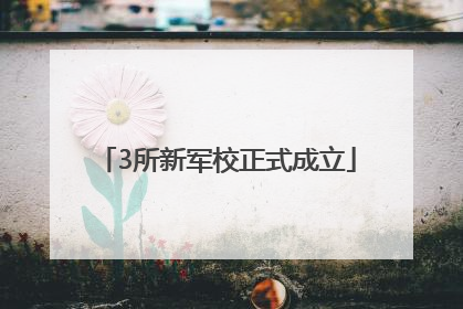 3所新军校正式成立