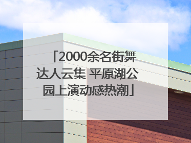 2000余名街舞达人云集 平原湖公园上演动感热潮