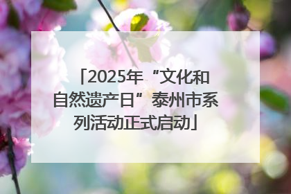 2025年“文化和自然遗产日”泰州市系列活动正式启动