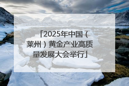 2025年中国（莱州）黄金产业高质量发展大会举行