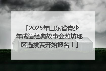 2025年山东省青少年成语经典故事会潍坊地区选拔赛开始报名！