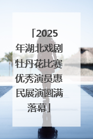 2025年湖北戏剧牡丹花比赛优秀演员惠民展演圆满落幕
