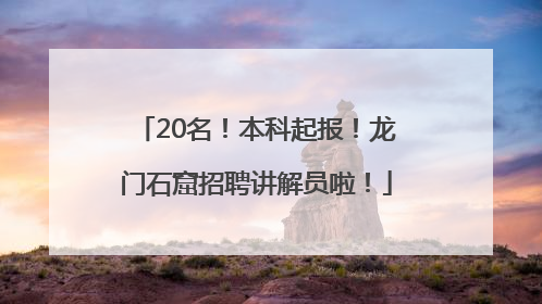20名！本科起报！龙门石窟招聘讲解员啦！